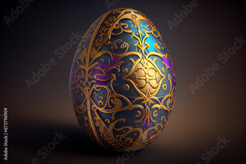 Beautiful Easter egg designed crafted painted. Easter concept