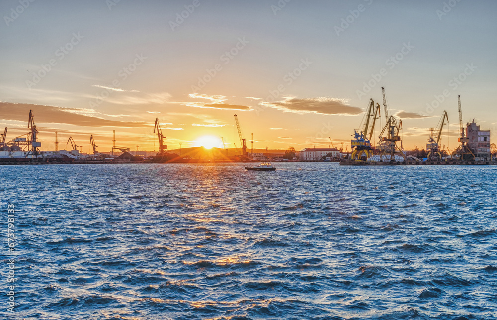 view of the port at sunset view of the port at sunset