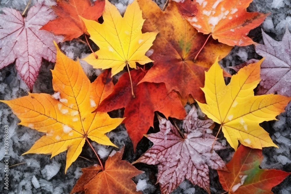 Close-up view of colorful Autumn tree leaves background. Autumn seasonal concept.