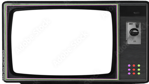 old tv isolated on transparent background or white background 