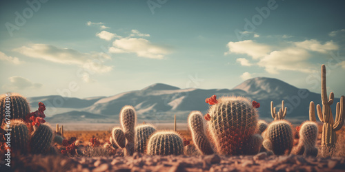 Cactus in the desert nature background