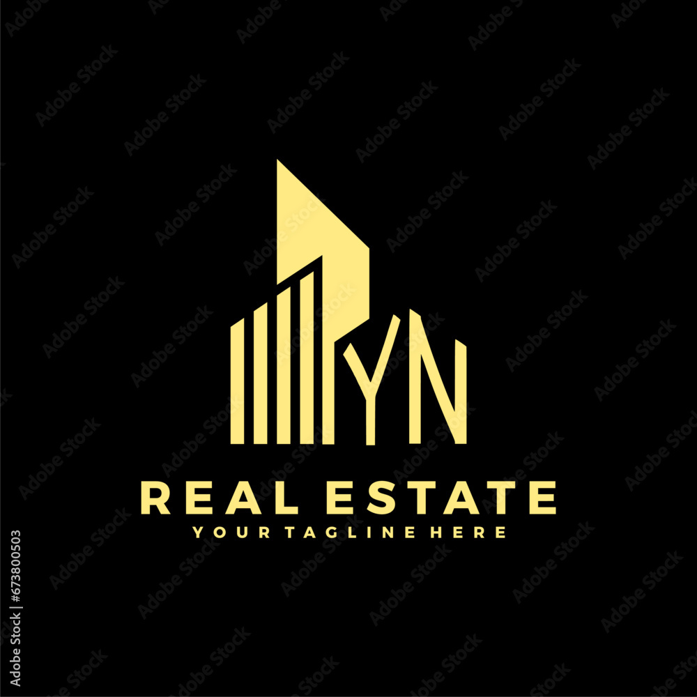 YN Initials Real Estate Logo Vector Art  Icons  and Graphics