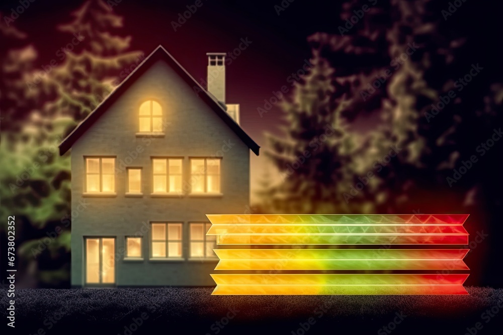 House Energy efficiency and green energy 3d concept. Generative ai House Energy efficiency and green energy 3d concept. Generative ai