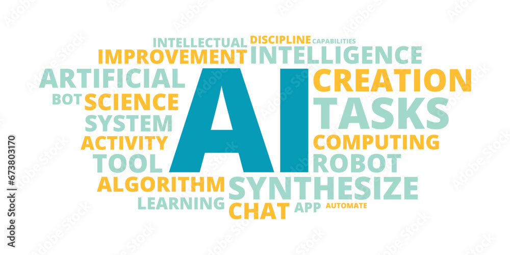 Obraz premium ARTIFICIAL INTELLIGENCE word cloud concept. Vector illustration