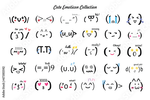 Cute Asian Emoticon Design Collection