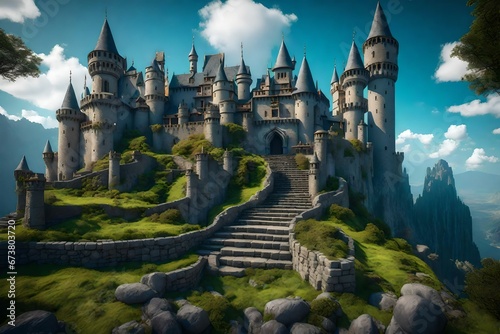 Fantasy castle landscape, nature
