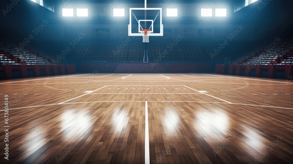 Basketball court in Arena, Professional basketball court. - obrazy, fototapety, plakaty 