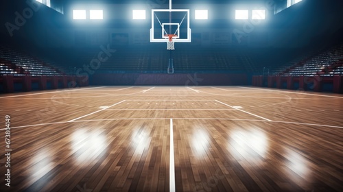 Basketball court in Arena, Professional basketball court.