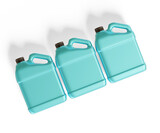 Jerrycan plastic packaging container realistic texture shiny or glossy render with 3D