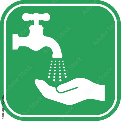 Wash your hands green hygiene sign