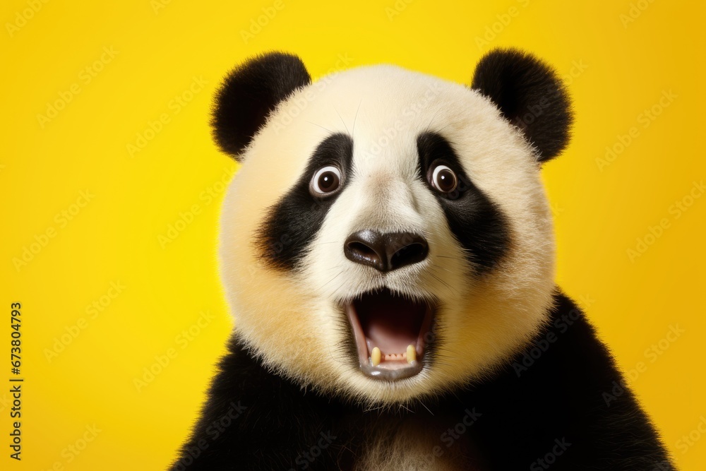 Obraz premium A Curious Panda Bear with a Playful Expression