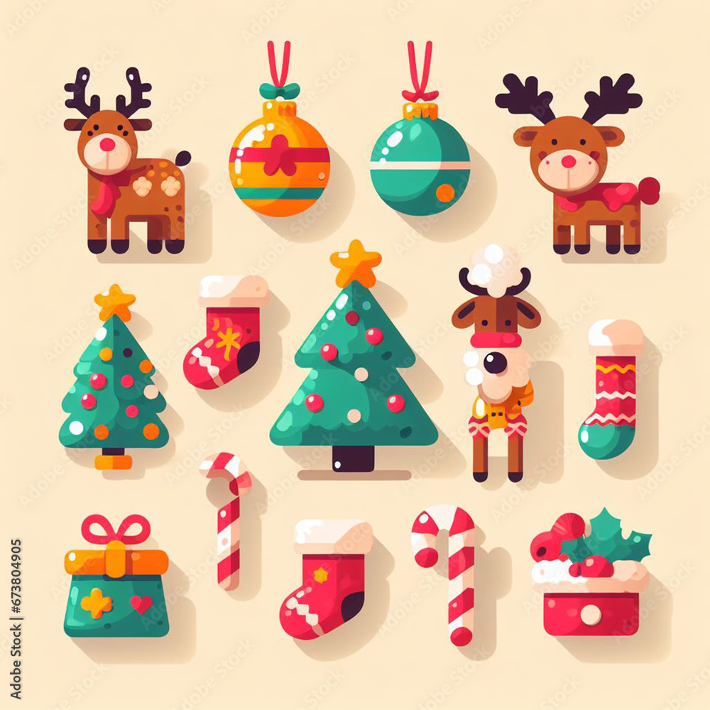 christmas icons set christmas icons set