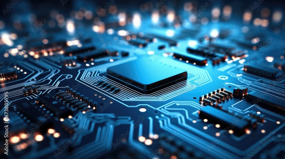 Circuit board, Transfer of digital data, Numerous digital data calculations, Flow of information.