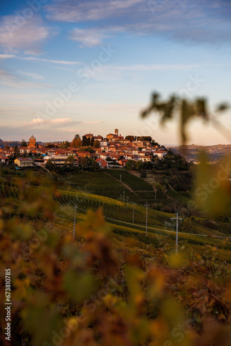 vineyards near Verduno in Barolo, Piedmont in autumn photo