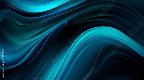 Abstract blue and black Wallpaper background. Carbon Black with a tinge of cyan blue hue. wet look.  photo