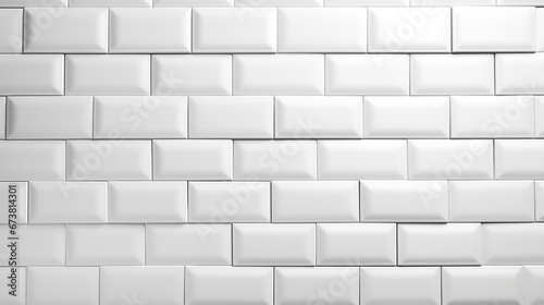 White brick tile wall background. 