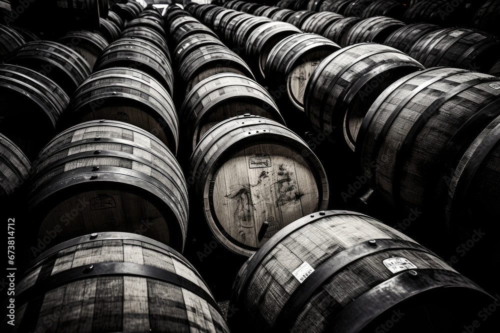 Stacked Barrels Forming a Tower Stacked Barrels Forming a Tower