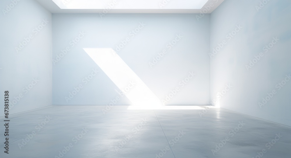 Obraz premium An Empty Room Illuminated by a Radiant Ceiling Light