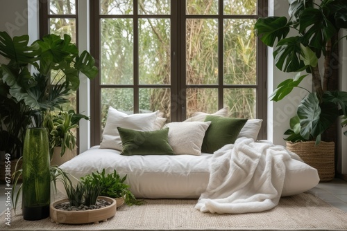 A Lush Oasis of Greenery in a Vibrant Living Room