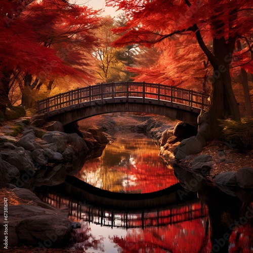 Autumn scenery with a bridge