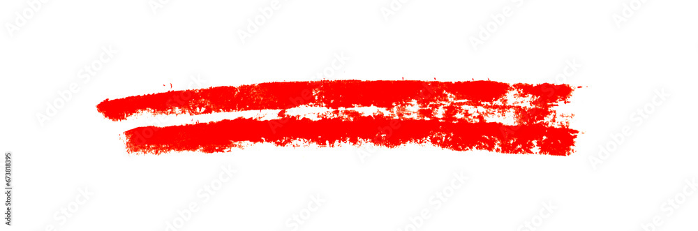 Markierung mit roter Kreide als Linie Markierung mit roter Kreide als Linie