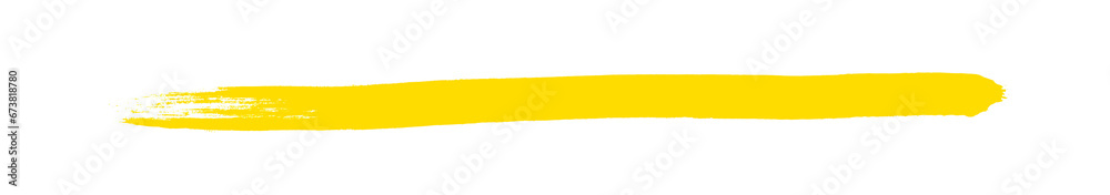 Fototapeta premium Langer gelb oranger Farbstreifen gemalt mit einem Pinsel