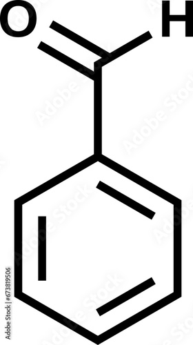 Benzaldehyde structural formula, vector illustration