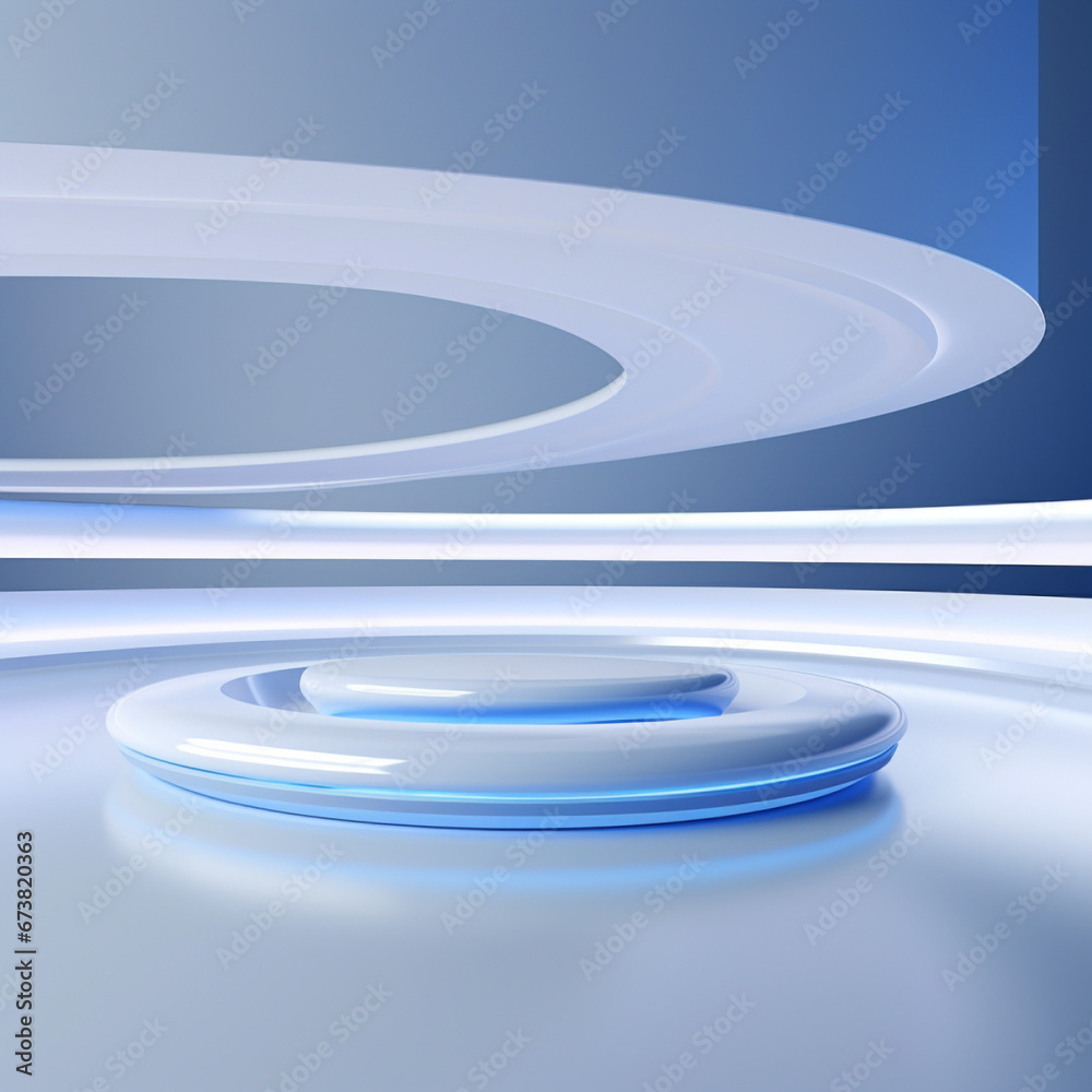 Obraz premium Universal abstract futuristic white and blue background for presentations