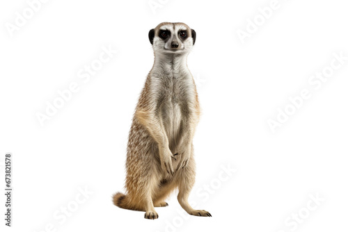 Meerkat Standing Guard -on transparent background