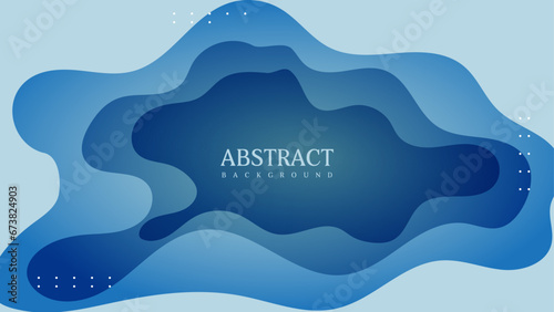 abstract blue papercut background. vector illustration