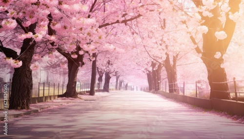 Cherry Blossom in Bokeh and Blurred Effect