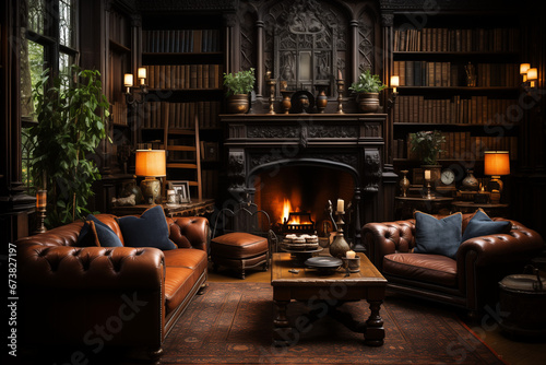 living room with fireplace © Hrayr