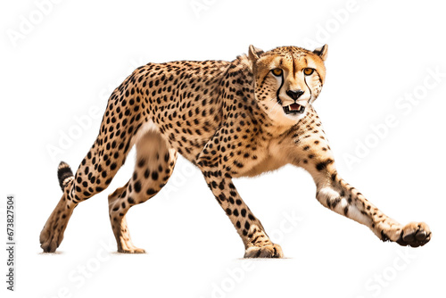 Cheetah Speeding Through Vast Plains -on transparent background