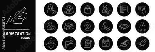 Registration Icons. Variety of Sign Up Symbols and Account Creation Graphics for a seamless registration process.