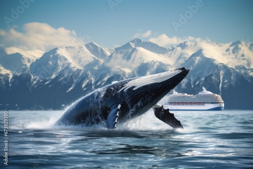 A whale jump out of sea water in ocean © rabbit75_fot