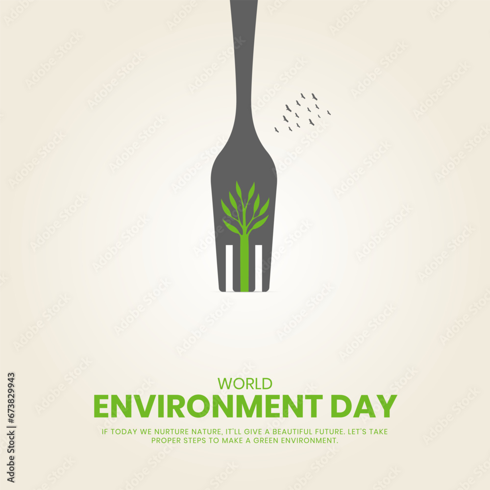 World Environment day, Creative Concept design for banner and poster. 3D illustration World Environment day, Creative Concept design for banner and poster. 3D illustration
