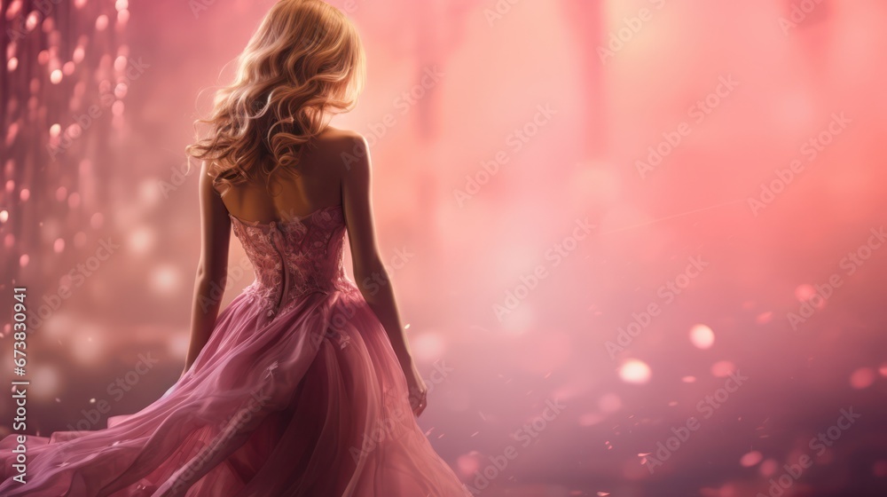 Silhouette of a lady, colorful and bokeh effect Silhouette of a lady, colorful and bokeh effect