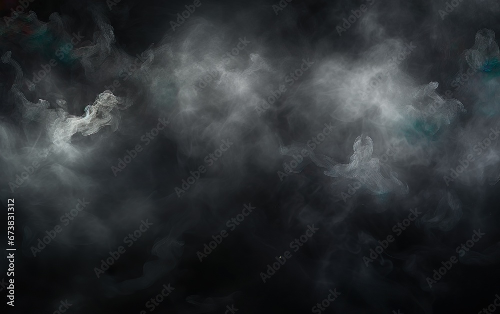 Fog and mist effect on black background. Smoke texture