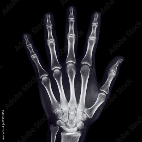 x ray of human hand isolated black © Садыг Сеид-заде