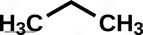 Propane C3H8 structural formula, vector illustration 