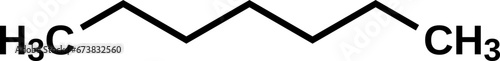 Heptane C7H16 structural formula, vector illustration 