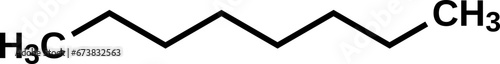 Octane C8H18 structural formula, vector illustration 