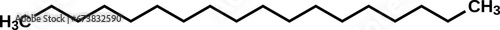 Octadecane structural formula, vector illustration 