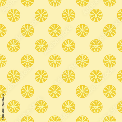 Seamless pattern with lemon slices
