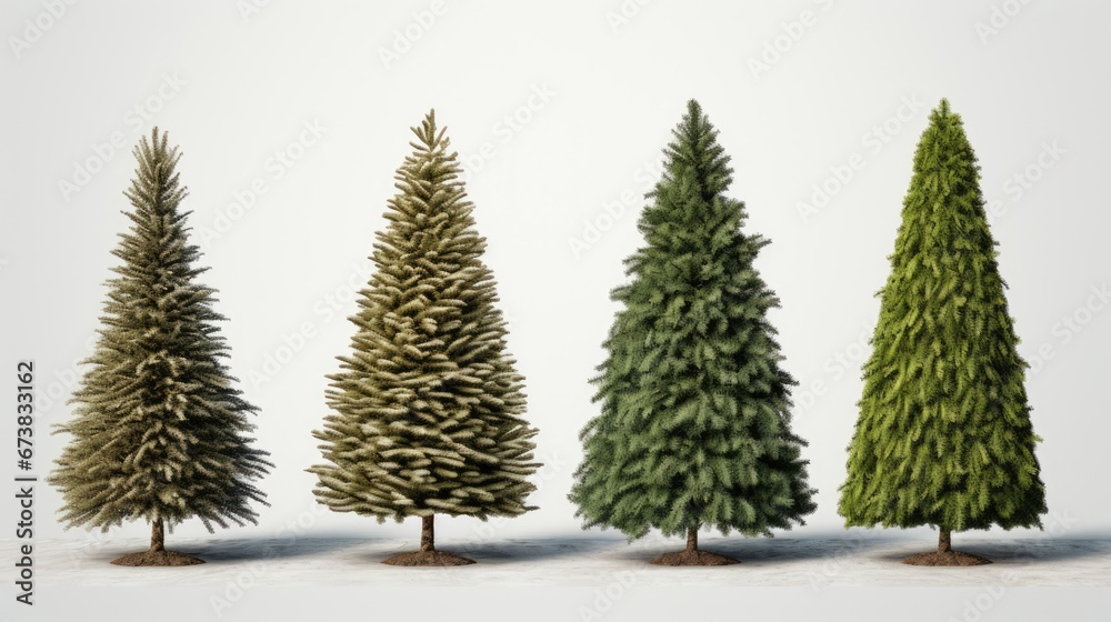 Isolated image of Christmas tree for holiday decoration on white background. Winter seasonal concept. Isolated image of Christmas tree for holiday decoration on white background. Winter seasonal concept.