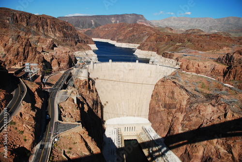 Hoover Dam and Colorado river in the background