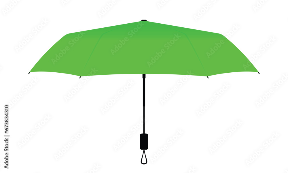 Green compact small umbrella rain template on white background, vector file. Green compact small umbrella rain template on white background, vector file.