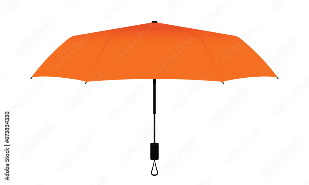 Orange compact small umbrella rain template on white background, vector file. Orange compact small umbrella rain template on white background, vector file.