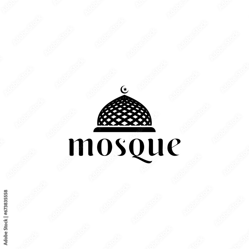 Creative mosque dome logo icon design vector template