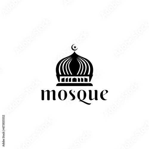Creative mosque dome logo icon design vector template